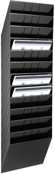 Bakkesystem m/12 rom svart A4 liggende format FLEXIBOXX